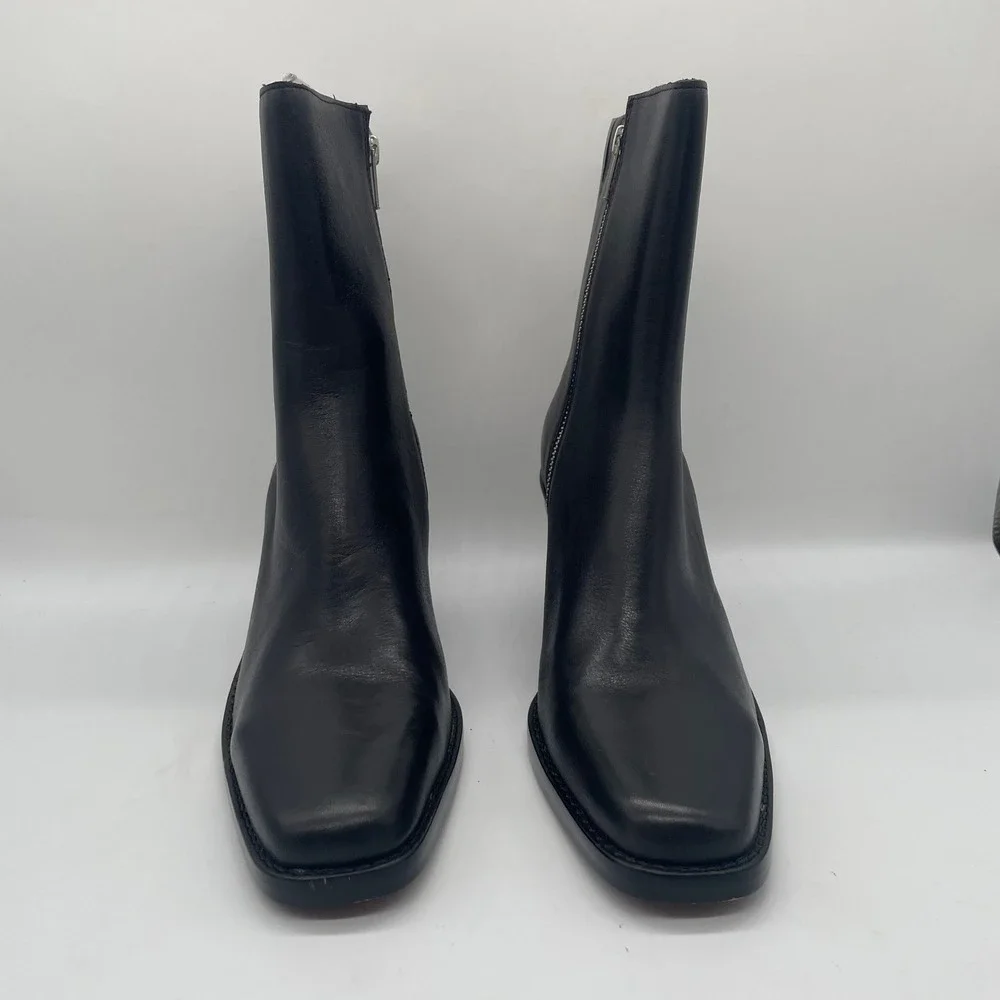 NEW Madewell Idris Side Zip Ankle Boot Women‎ Size 9 Black Leather Western OA517